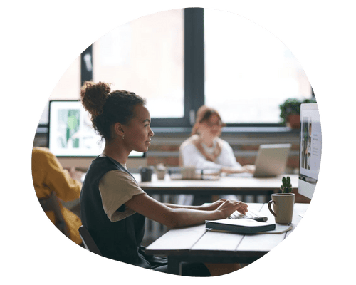 Woman Working on Computer